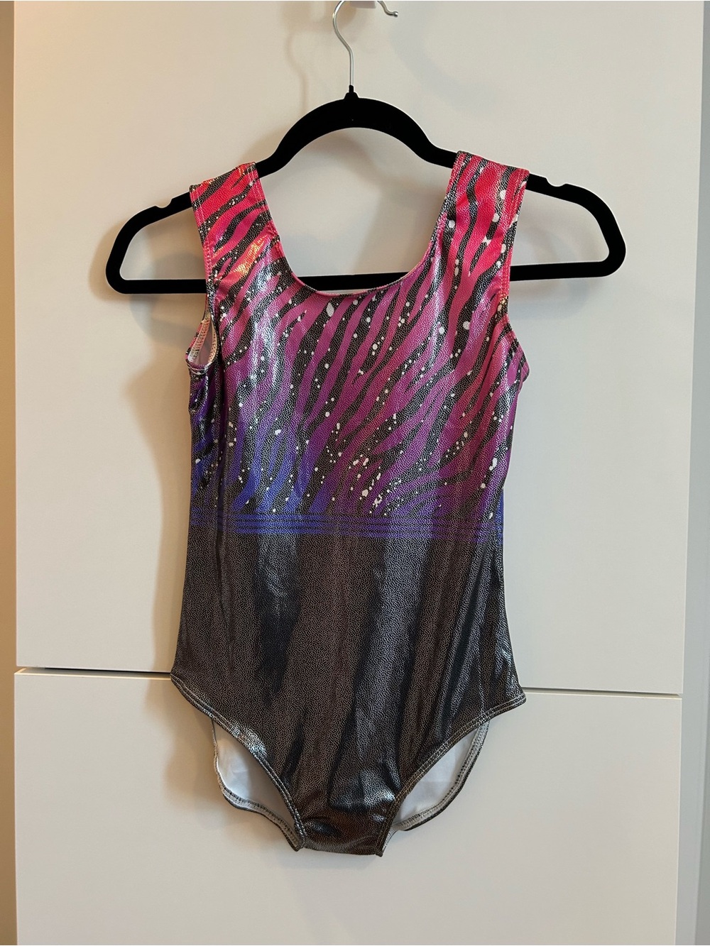Girls Pink and Purple Zebra Print Dance Leotard